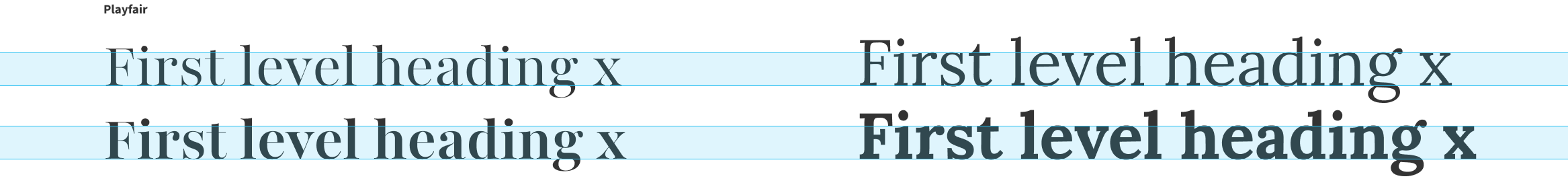 x-height compared to Playfair x-height compared to Playfair